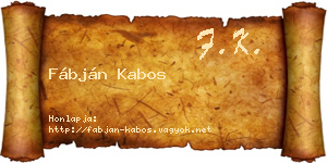 Fábján Kabos névjegykártya