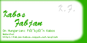 kabos fabjan business card